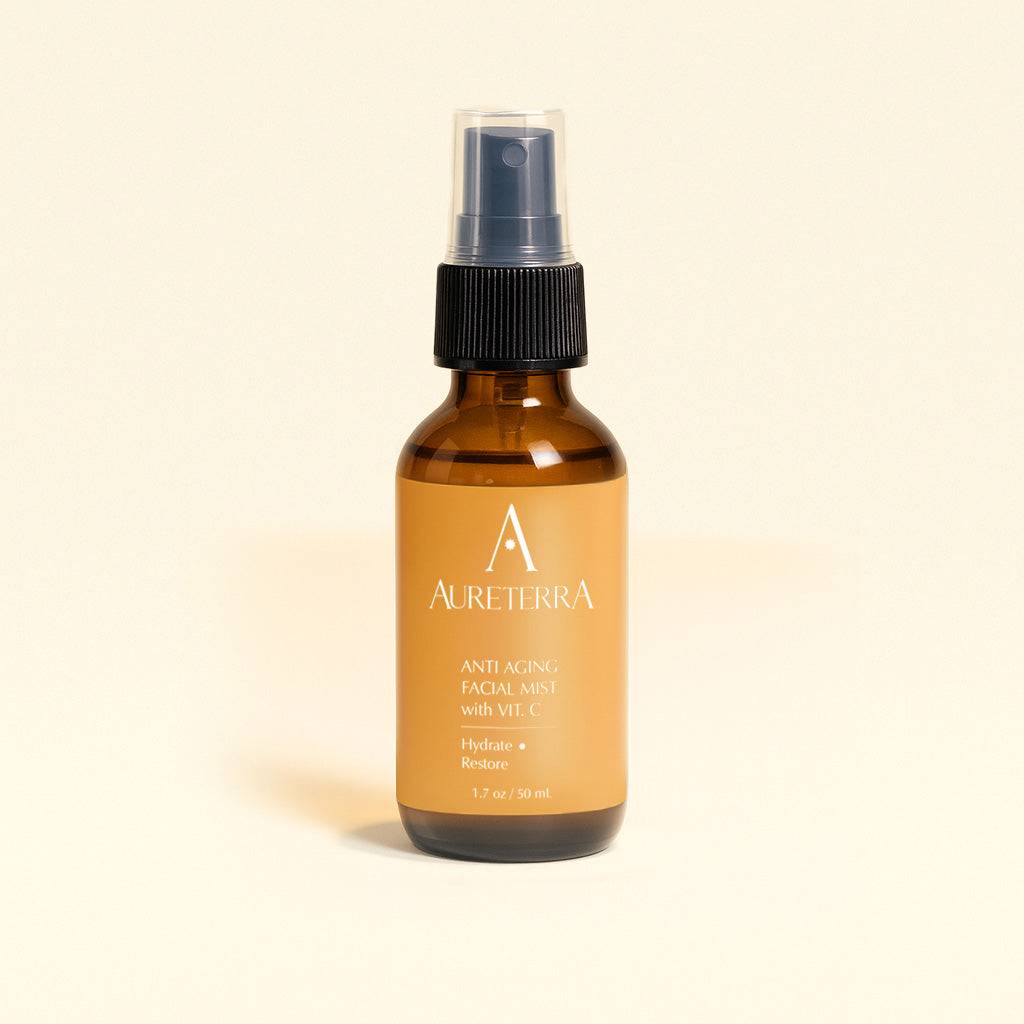 Aureterra Anti-Aging Vitamin C Facial Mist – solar-infused botanical toner for radiant, hydrated skin